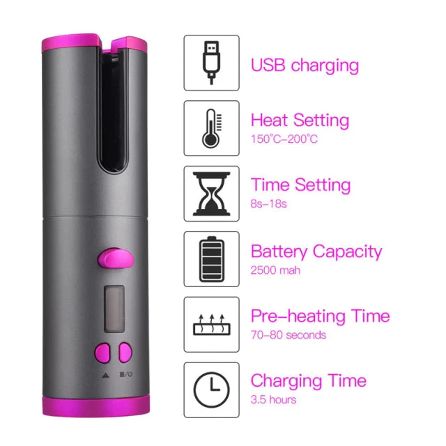 Automatic Cordless Hair Curler / مكواة تجعيد الشعر الأوتوماتيكية اللاسلكية